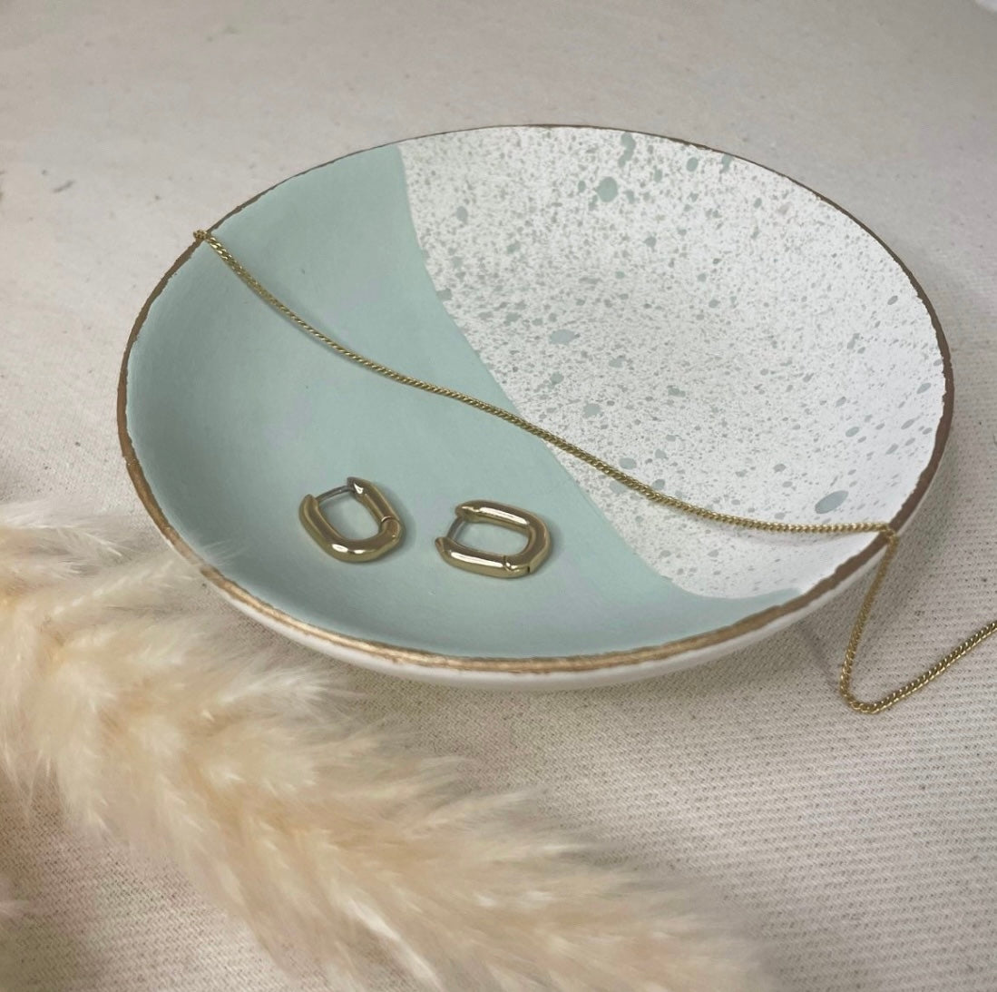 Ceramic trinket dish - Sage Green