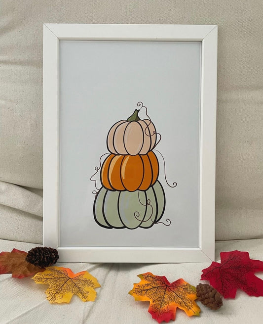 Stacked pumpkins - Wall print